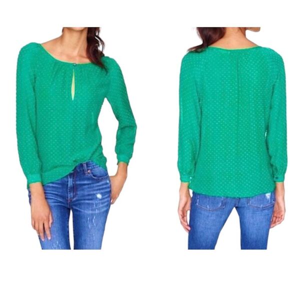 J. CREW Sheer Swiss Dot Long Sleeves Blouse XXS - Picture 1 of 7